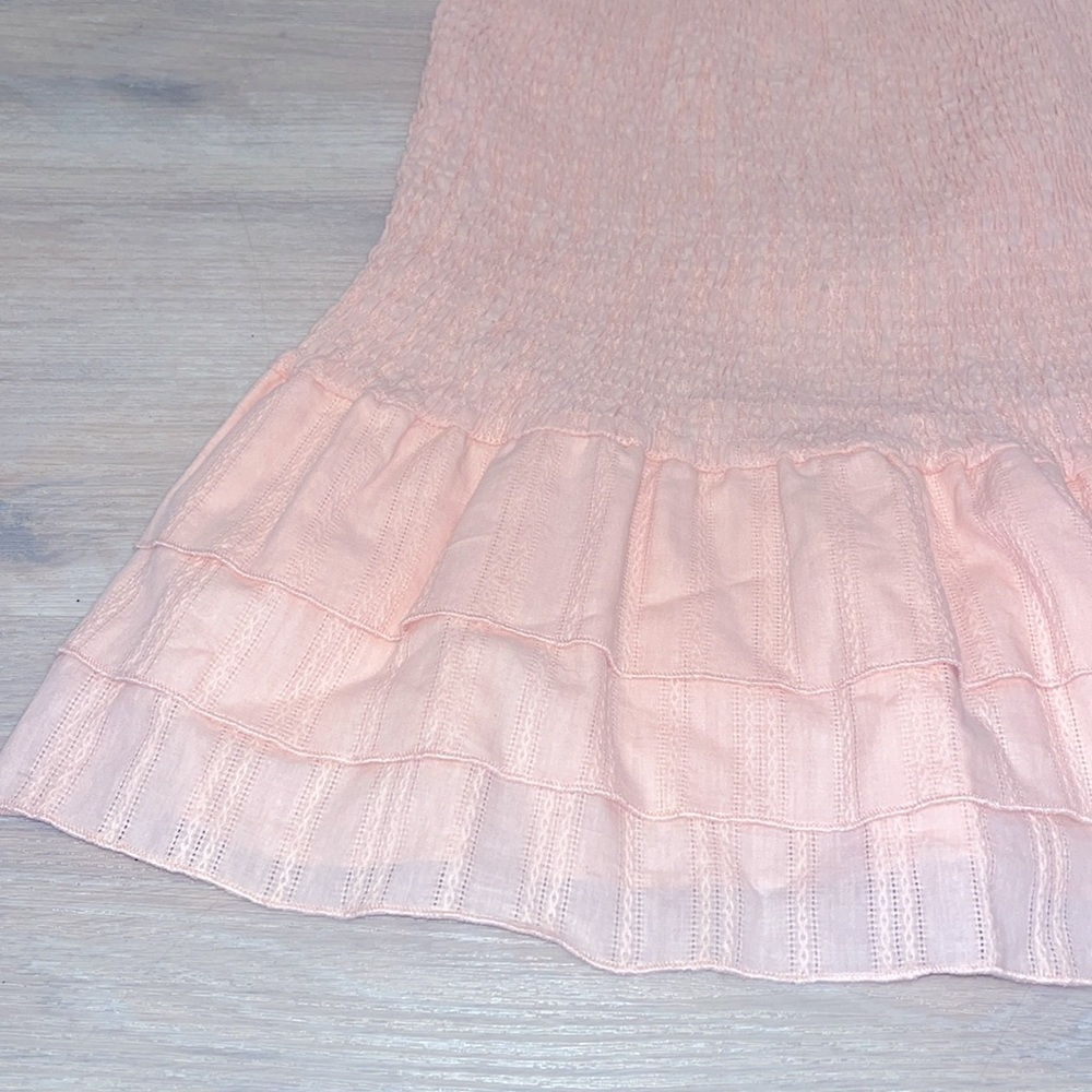 Hazel & Olive Boutique Online Pink Peach Mini Dress M Ruffles Off Shoulder — image 5 of 7